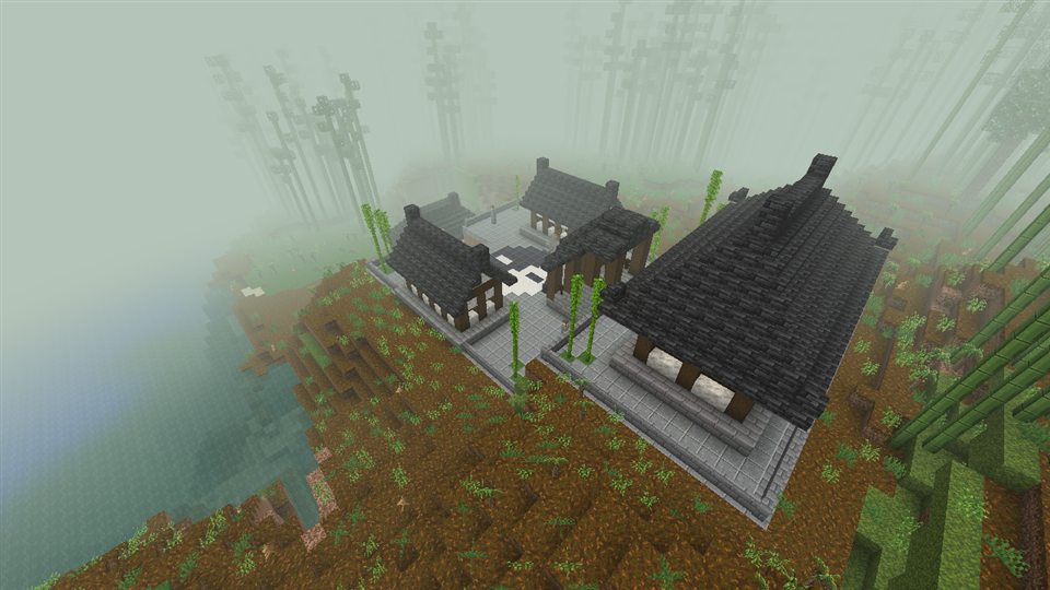 The temple in the bamboo