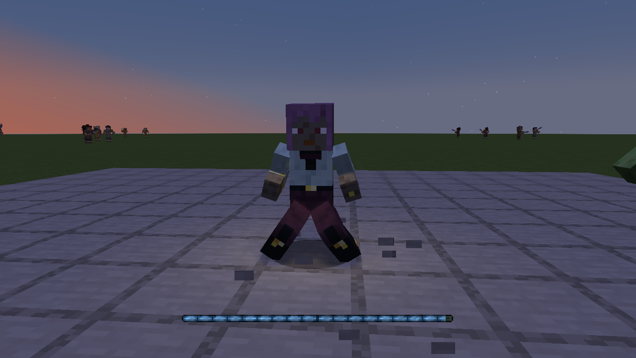 The deep stance, the body stone grey, the ground cracking